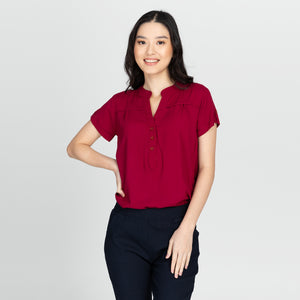 CARLA BLOUSE 0025 - PLAIN MAROON