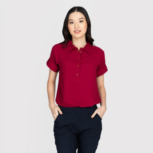 ARIANA BLOUSE 0001 - PLAIN MAROON