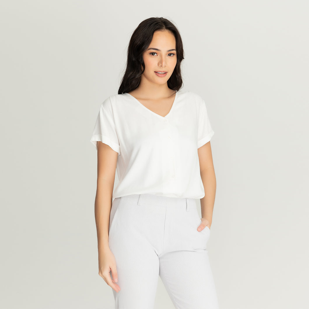 AMELIE BLOUSE 0009 - PLAIN WHITE