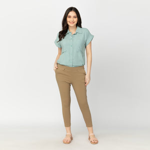 PRINCESS BLOUSE 0001 - PLAIN TEAL GREEN