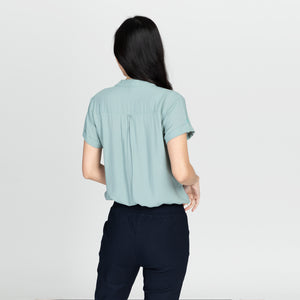 CARLA BLOUSE 0029 - PLAIN TEAL GREEN