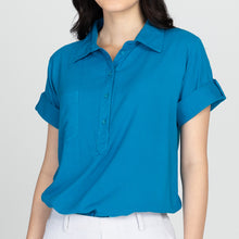 Load image into Gallery viewer, ARIANA BLOUSE 0002 - PLAIN AQUA BLUE