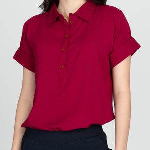 ARIANA BLOUSE 0001 - PLAIN MAROON