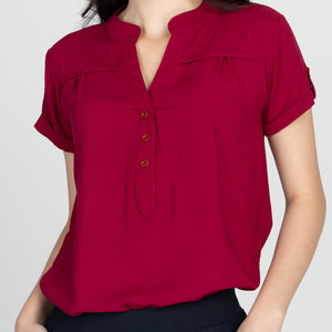 CARLA BLOUSE 0025 - PLAIN MAROON