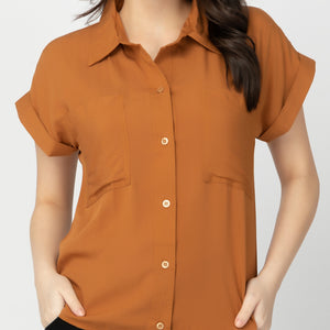 PRINCESS BLOUSE 0013 - PLAIN RUST