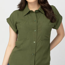 Load image into Gallery viewer, PRINCESS BLOUSE 0005 - PLAIN ARMY GREEN