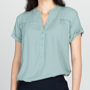 CARLA BLOUSE 0029 - PLAIN TEAL GREEN