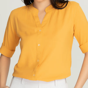 SHANE BLOUSE 0037 - PLAIN MUSTARD