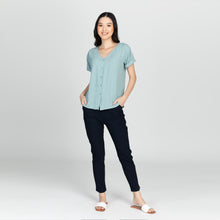 Load image into Gallery viewer, AMELIE BLOUSE 0001 - PLAIN TEAL GREEN