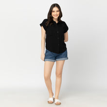 Load image into Gallery viewer, PRINCESS BLOUSE 0014 - PLAIN BLACK