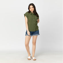 Load image into Gallery viewer, PRINCESS BLOUSE 0005 - PLAIN ARMY GREEN