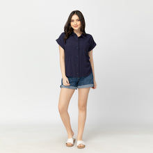 Load image into Gallery viewer, PRINCESS BLOUSE 0012 - PLAIN NAVY BLUE