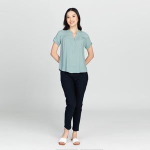 CARLA BLOUSE 0029 - PLAIN TEAL GREEN