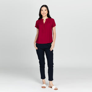 CARLA BLOUSE 0025 - PLAIN MAROON