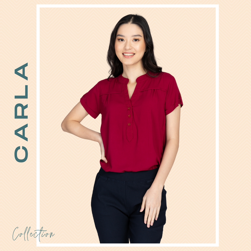 CARLA BLOUSE 0025 - PLAIN MAROON