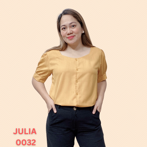 JULIA BLOUSE 0032 - PLAIN MUSTARD
