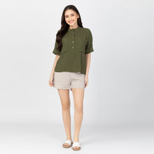 Load image into Gallery viewer, JAIMEE BLOUSE 0007 - PLAIN ARMY GREEN