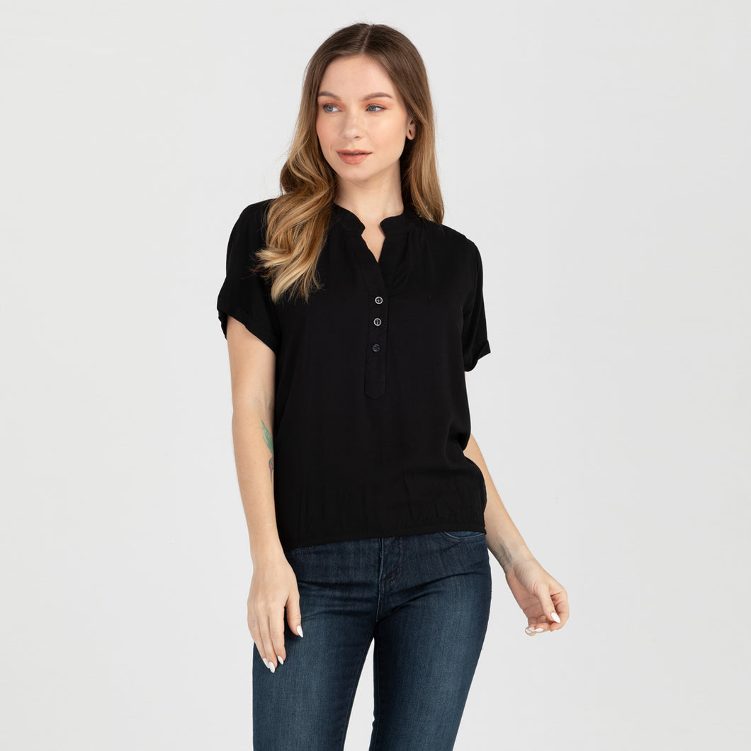 FRANCINE BLOUSE 0019-PLAIN BLACK