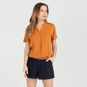 FRANCINE BLOUSE 0048 - PLAIN RUST ORANGE