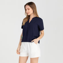 Load image into Gallery viewer, FRANCINE BLOUSE 0018- PLAIN NAVY BLUE