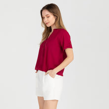 Load image into Gallery viewer, FRANCINE BLOUSE 0016- PLAIN MAROON RED