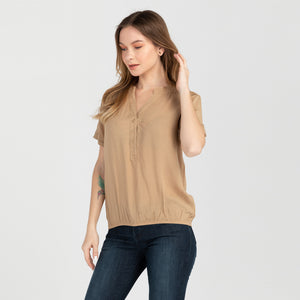 FRANCINE BLOUSE 0014-BROWN