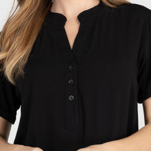 Load image into Gallery viewer, FRANCINE BLOUSE 0019-PLAIN BLACK