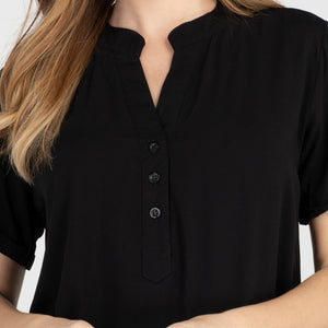 FRANCINE BLOUSE 0019-PLAIN BLACK