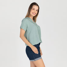 Load image into Gallery viewer, FRANCINE BLOUSE 0011-PLAIN TEAL GREEN