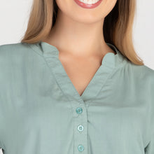 Load image into Gallery viewer, FRANCINE BLOUSE 0011-PLAIN TEAL GREEN